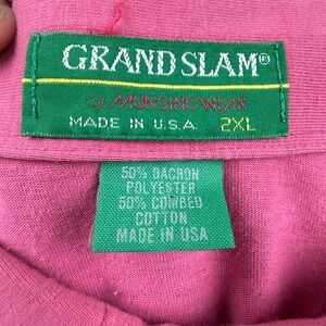 VTG Grand Slam Munsingwear Pink‎ Penguin Logo Golf Polo Shirt 2XL